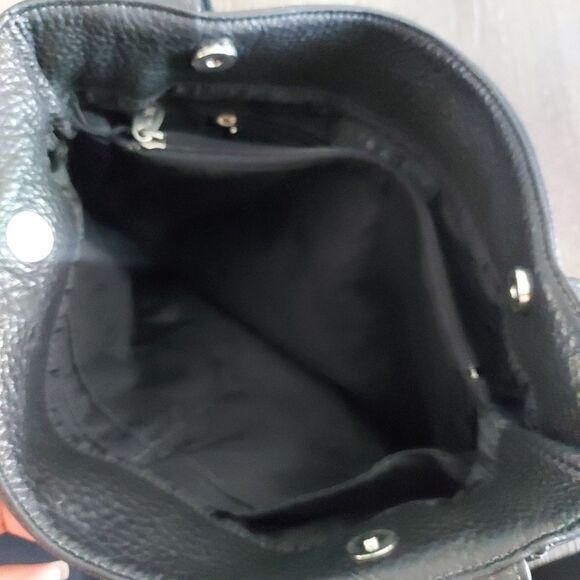 Libaire Brand Made in USA Black Large Pebbled Leather Shoulder Bag - Picture 5 of 9